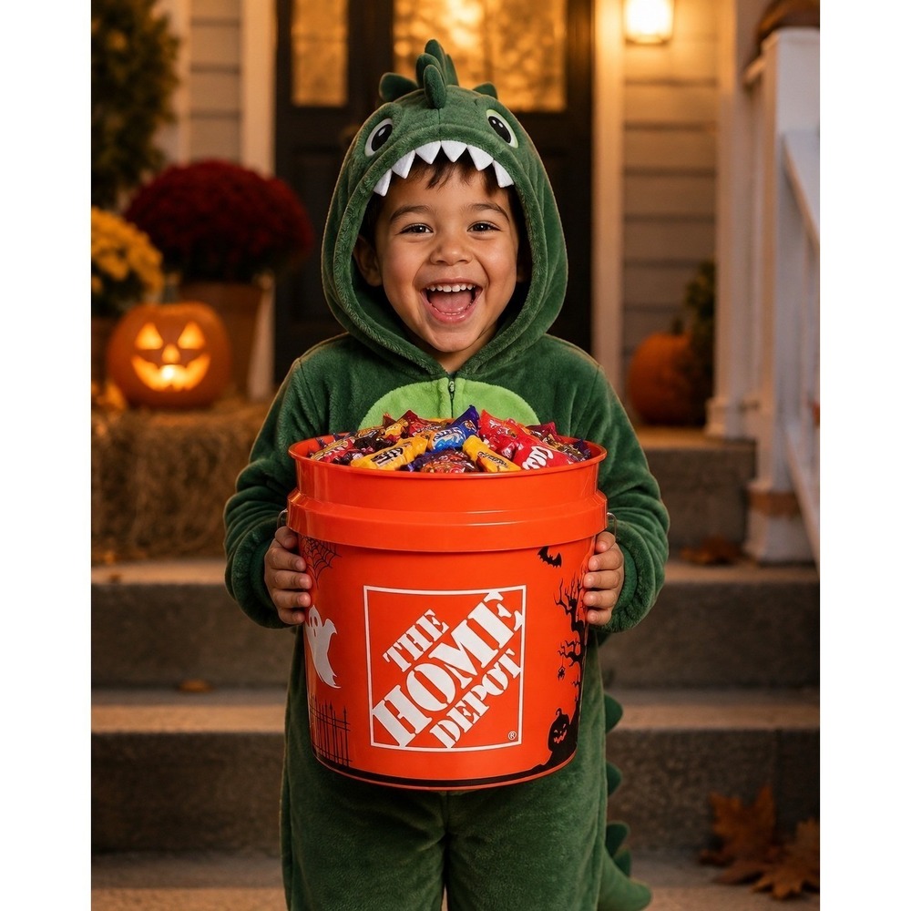 Home Depot 2026 Halloween Bucket 2 Gallon Limited Design Trick or Treat Pail New
